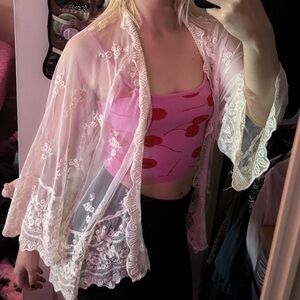 Cream Lace Coverup